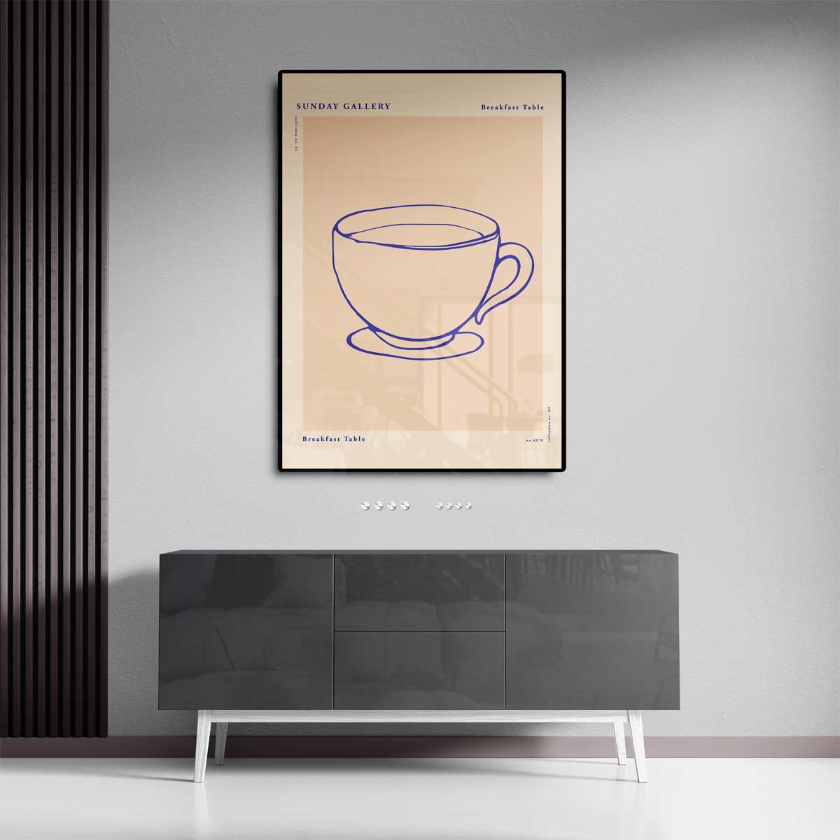 Vintage Ontbijtkop Schilderij Kunstwerk-canvas-dibond-plexiglas-wanddecoratie-WallArtistic