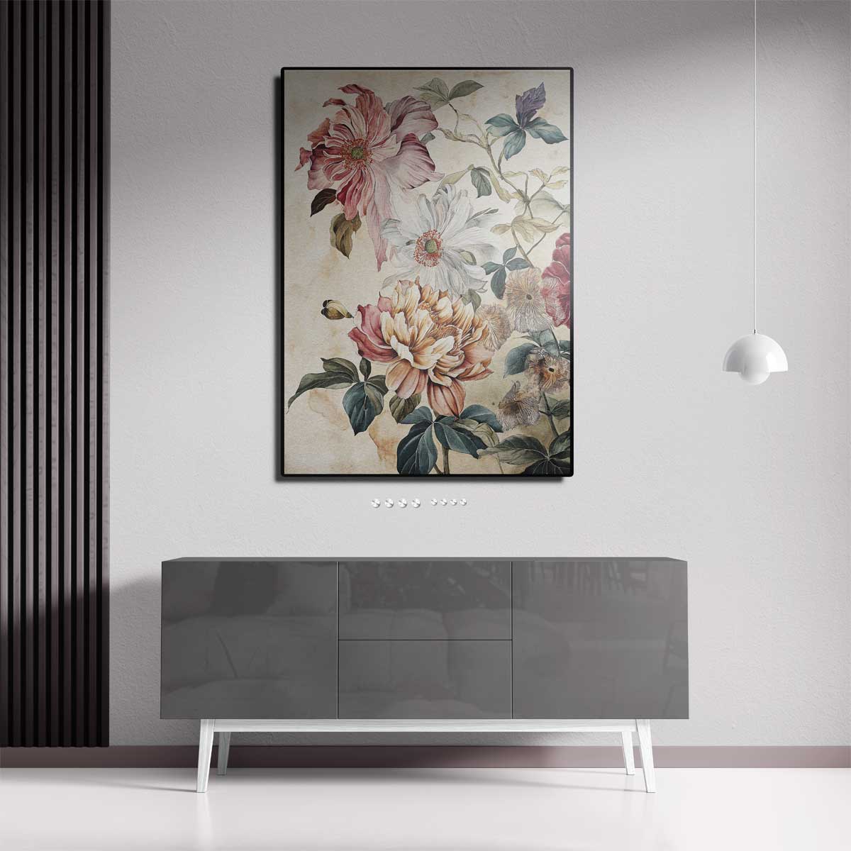 Bloemenpracht in Aquarel Kunstwerk-canvas-dibond-plexiglas-wanddecoratie-WallArtistic