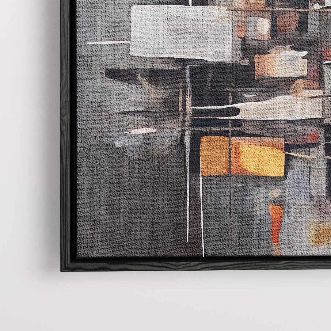 Abstract Stadsleven Schilderij Kunstwerk-canvas-dibond-plexiglas-wanddecoratie-WallArtistic