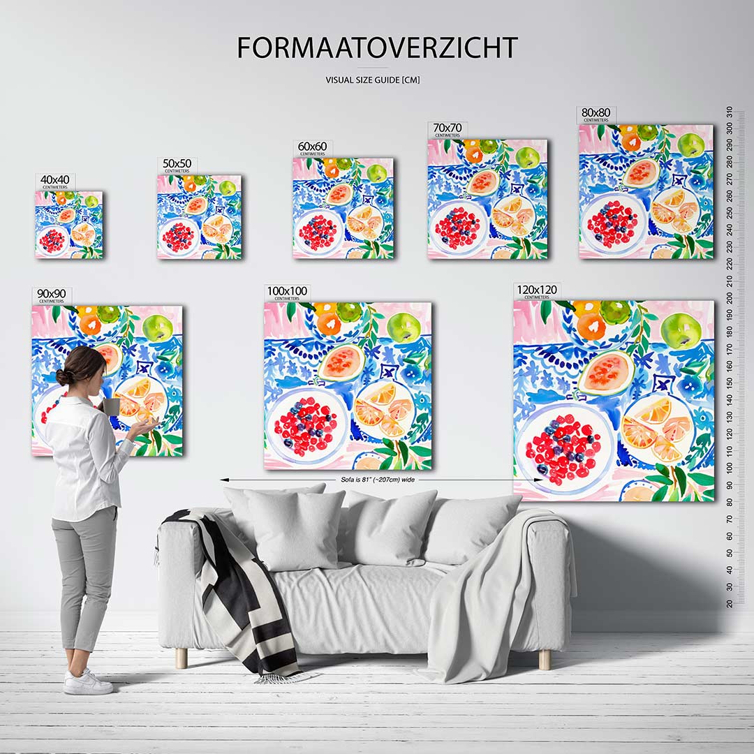 Fruit en patronen Kunstwerk