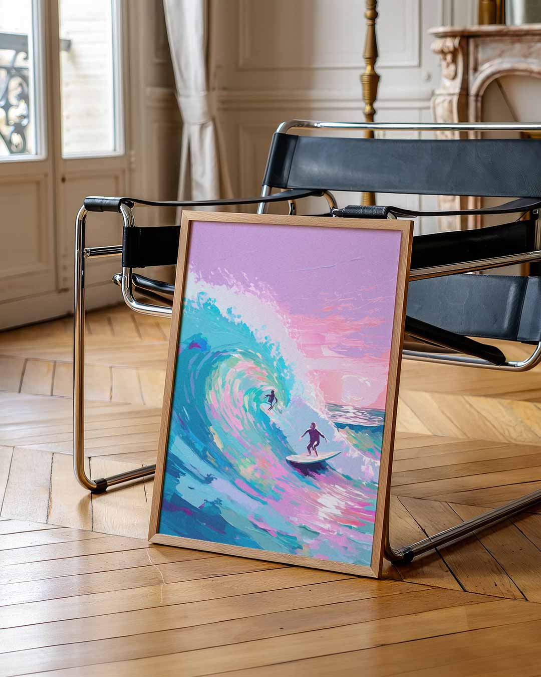 Surf Avontuur in Kleurrijke Golven Poster