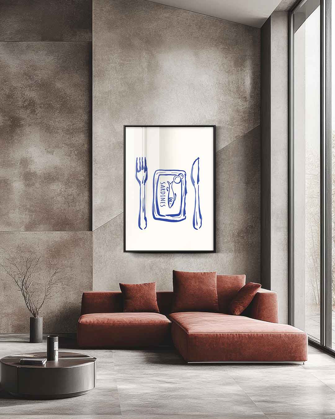 Sardines op Tafel - Grafische Print Kunstwerk-canvas-dibond-plexiglas-wanddecoratie-WallArtistic