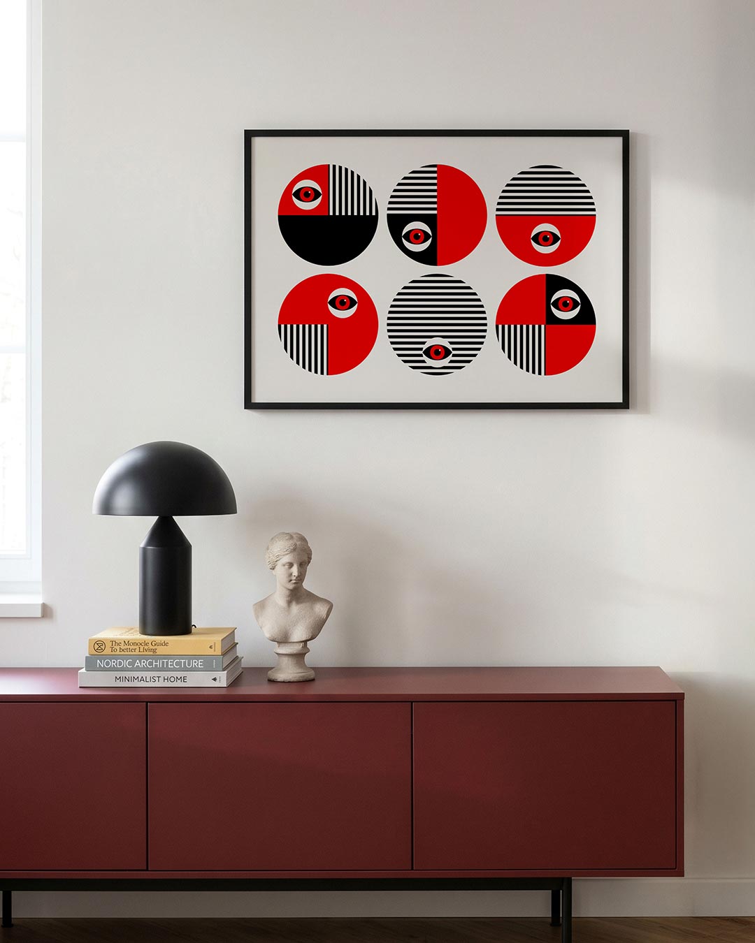 Cirkelpatronen en lijnen Poster