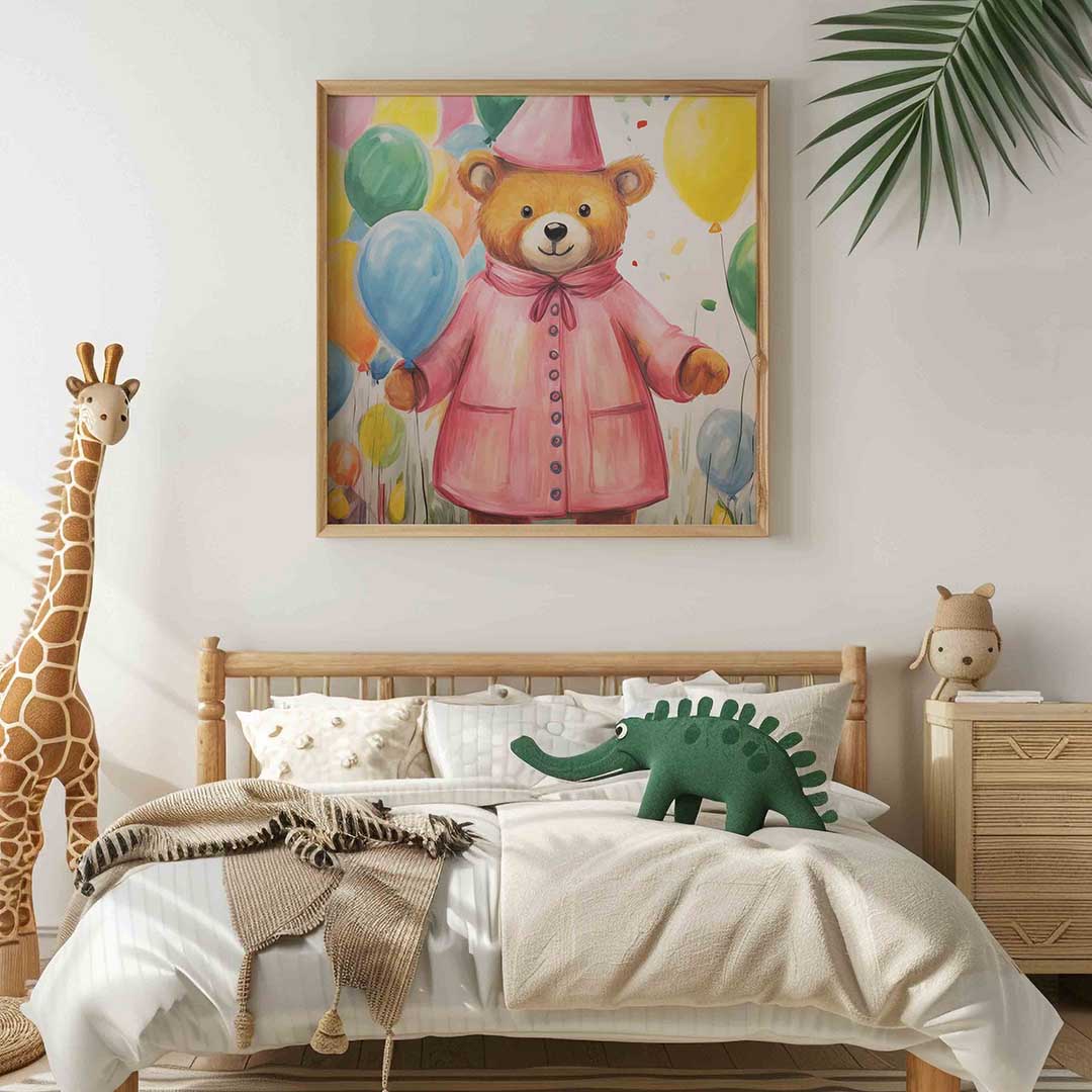 Beer met ballonnen Poster
