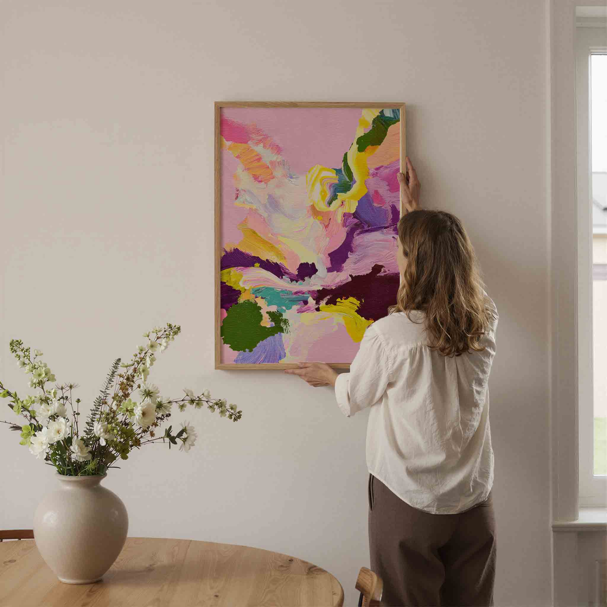 Abstracte kleurenexplosie Poster