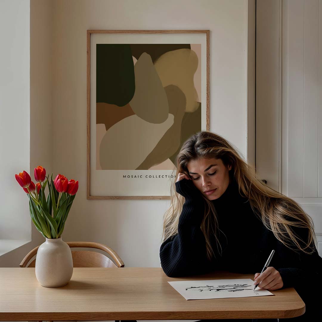 Abstracte Aardetinten Kunstposter-WallArtistic