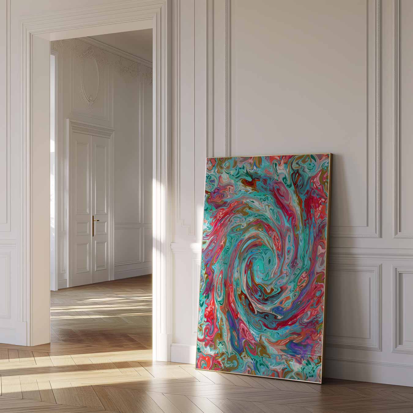 Abstracte Kleurenwervel Poster-WallArtistic