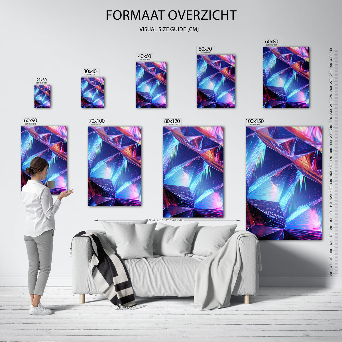 Reflecterende geometrische vormen Poster