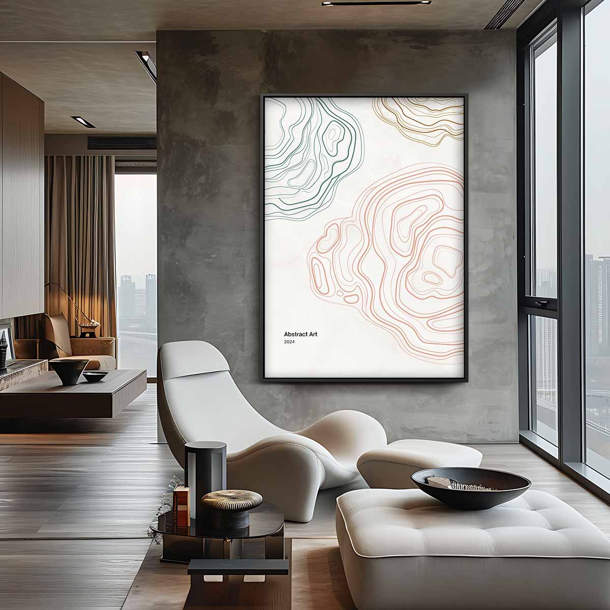 Kleurrijke Lijnenpracht Kunstwerk-canvas-dibond-plexiglas-wanddecoratie-WallArtistic
