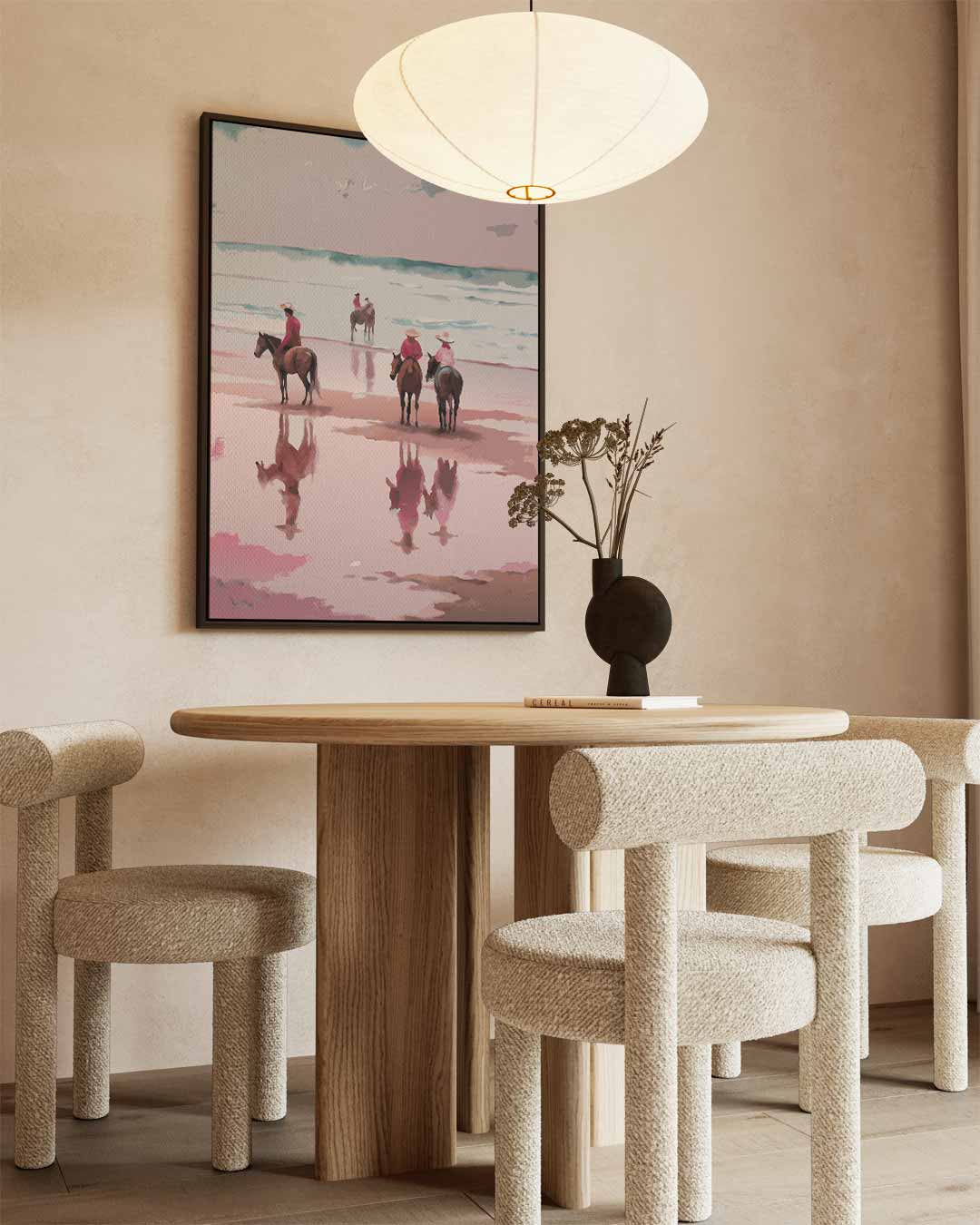 Strandrit in de Avondzon Kunstwerk-canvas-dibond-plexiglas-wanddecoratie-WallArtistic