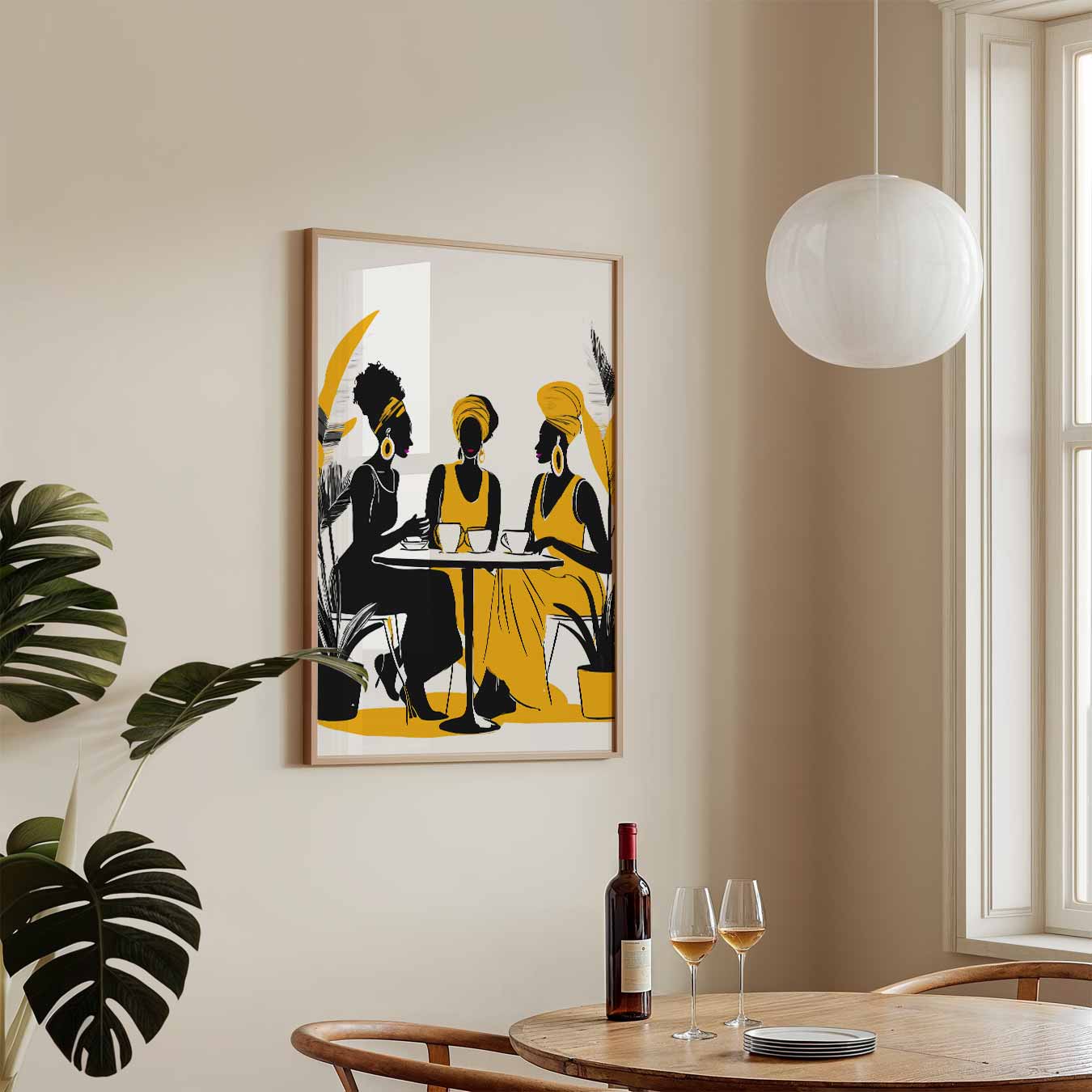 Stijlvolle Vrouwen aan de Koffietafel Poster