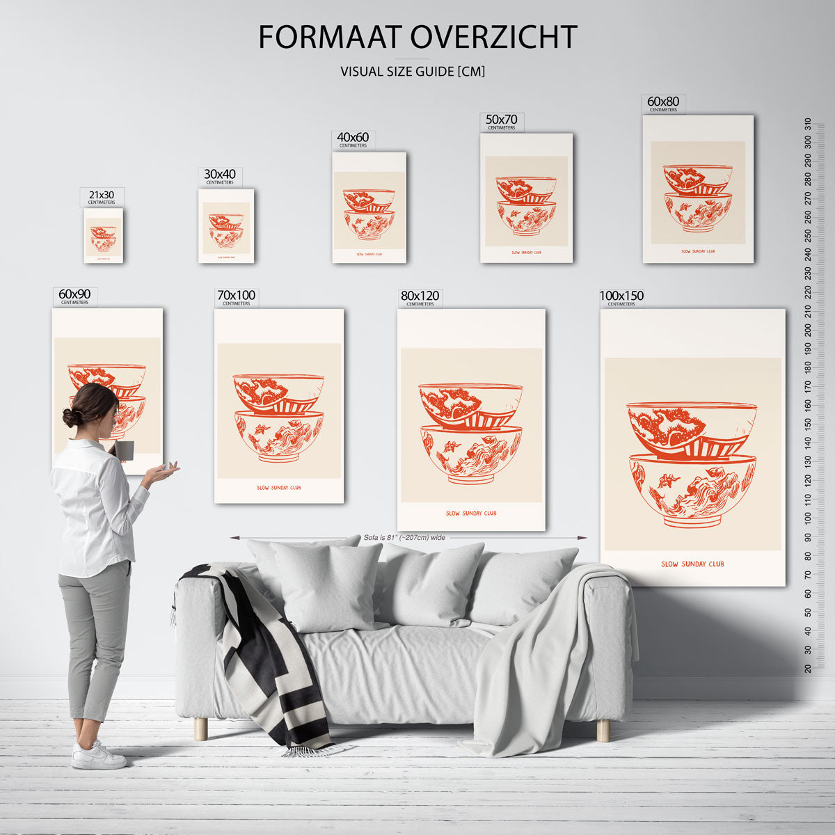 Gestapelde kommen Poster