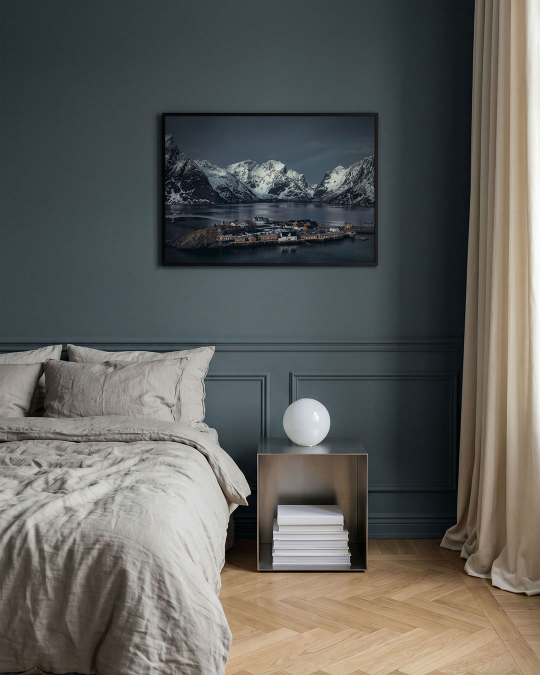 Berglandschap met dorp Poster