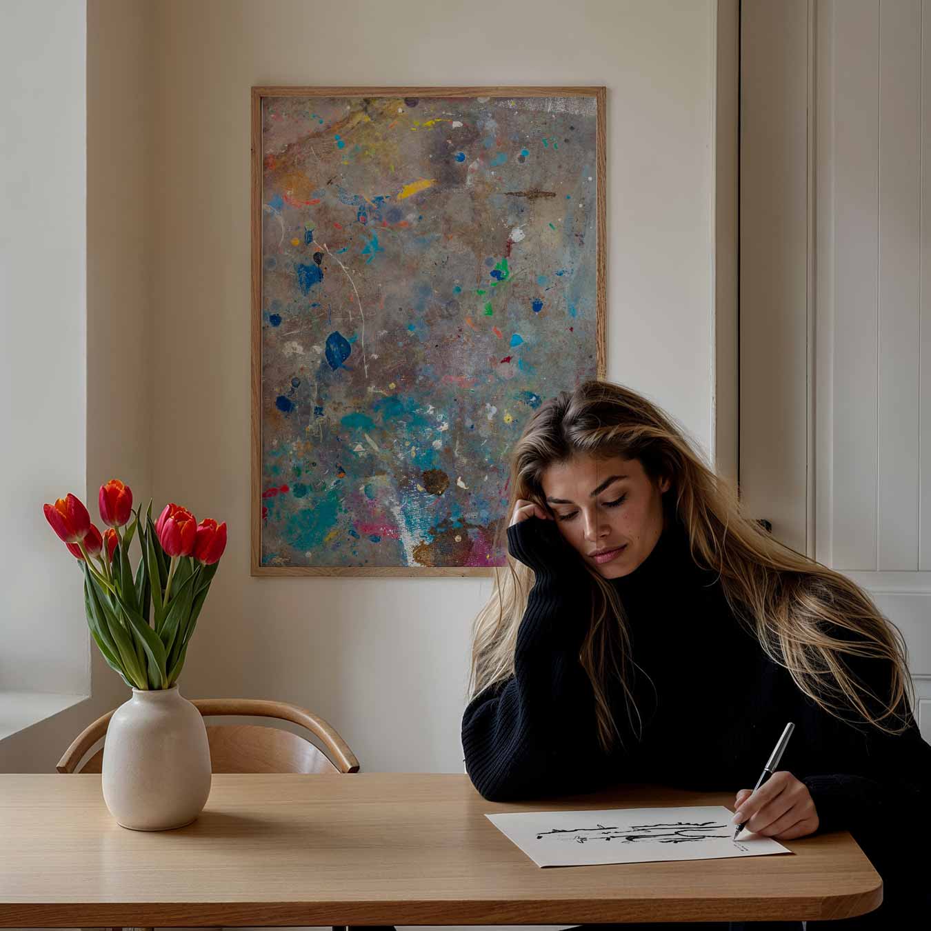 Abstracte Verfvlekken Poster-WallArtistic