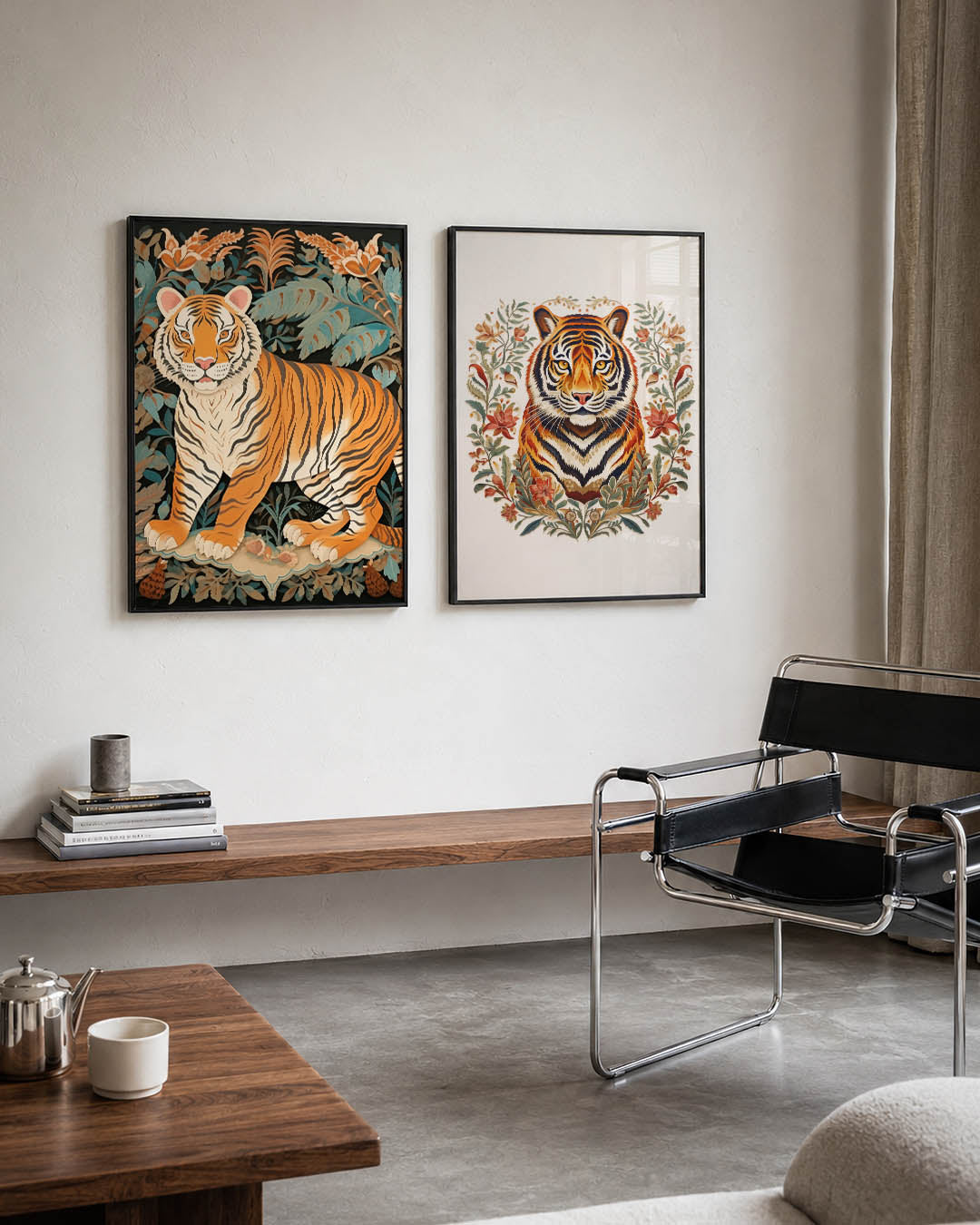 Tijger en bladeren Posterset