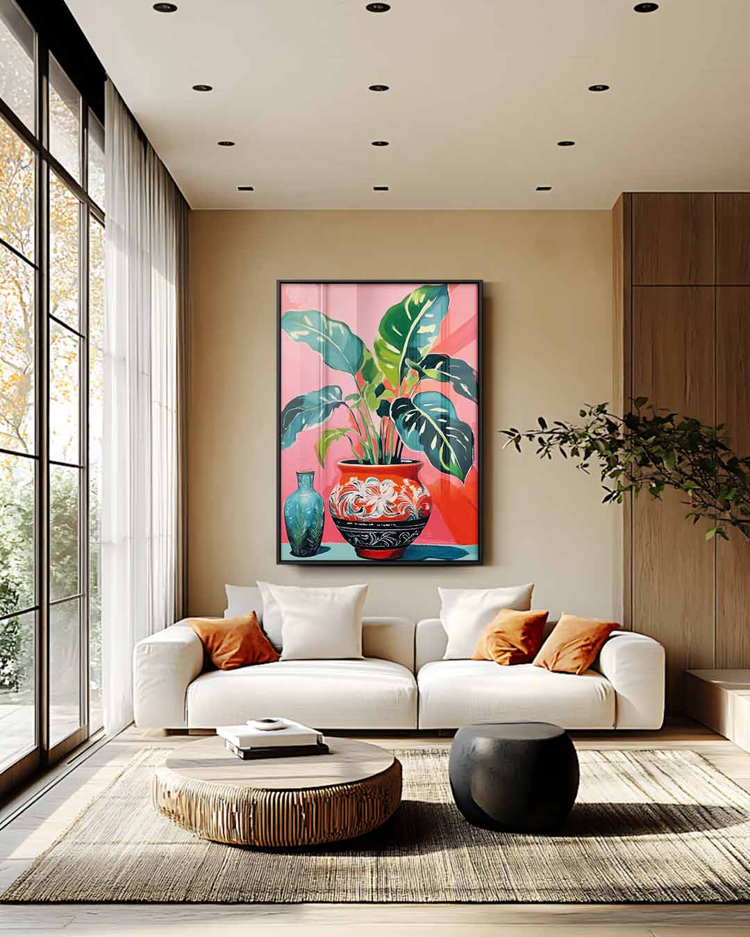Tropische Botanische Schildering Kunstwerk-canvas-dibond-plexiglas-wanddecoratie-WallArtistic