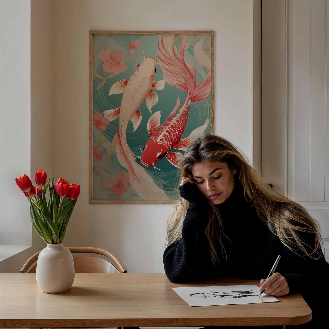 Vrolijke Koi Karper Kunst Poster-WallArtistic