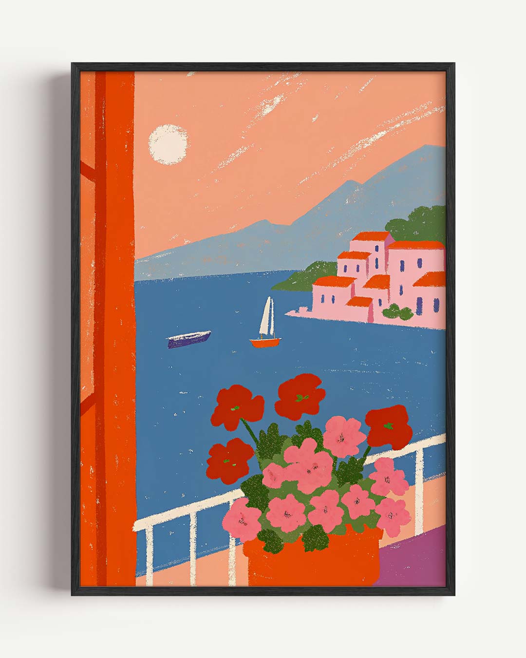 Zonnige Uitzicht op de Middellandse Zee Poster-WallArtistic