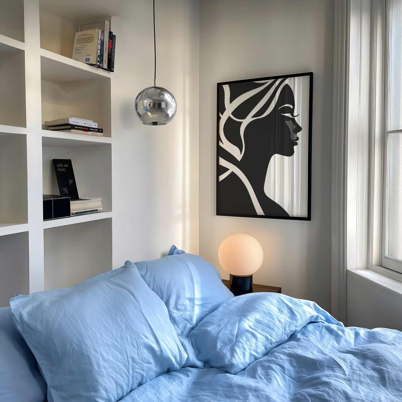 Stijlvolle Silhouet Vrouwenportret Poster-WallArtistic