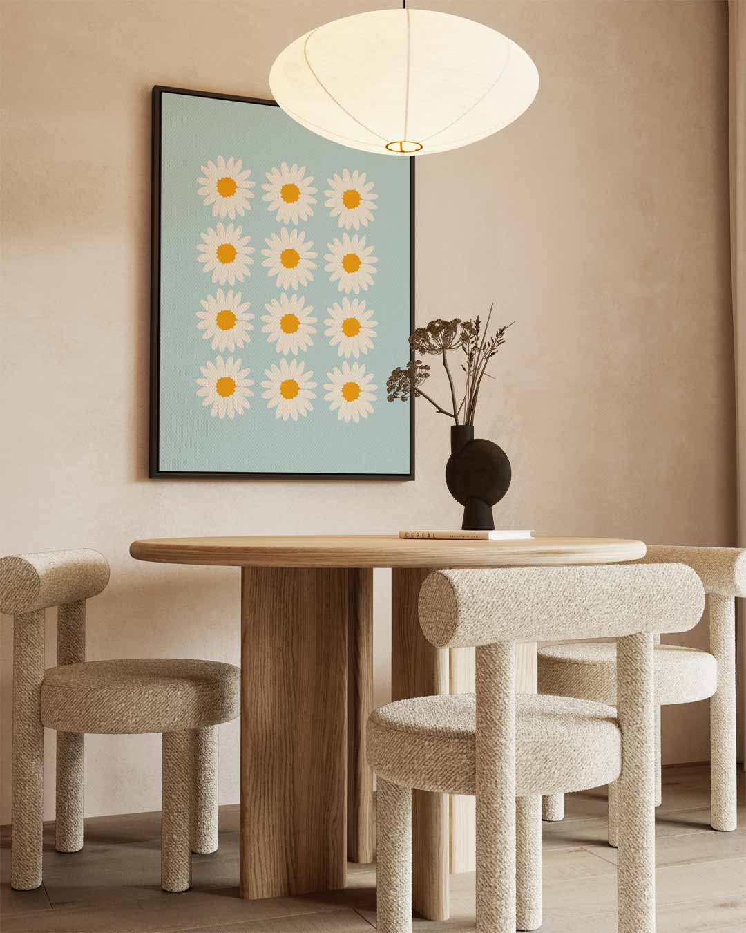Zomerse Margrieten op Hemelsblauw Kunstwerk-canvas-dibond-plexiglas-wanddecoratie-WallArtistic