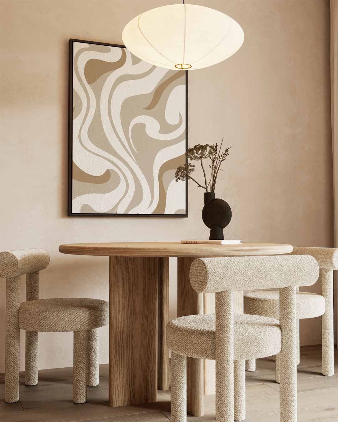 Golvende Aardetinten Wandprint Kunstwerk-canvas-dibond-plexiglas-wanddecoratie-WallArtistic