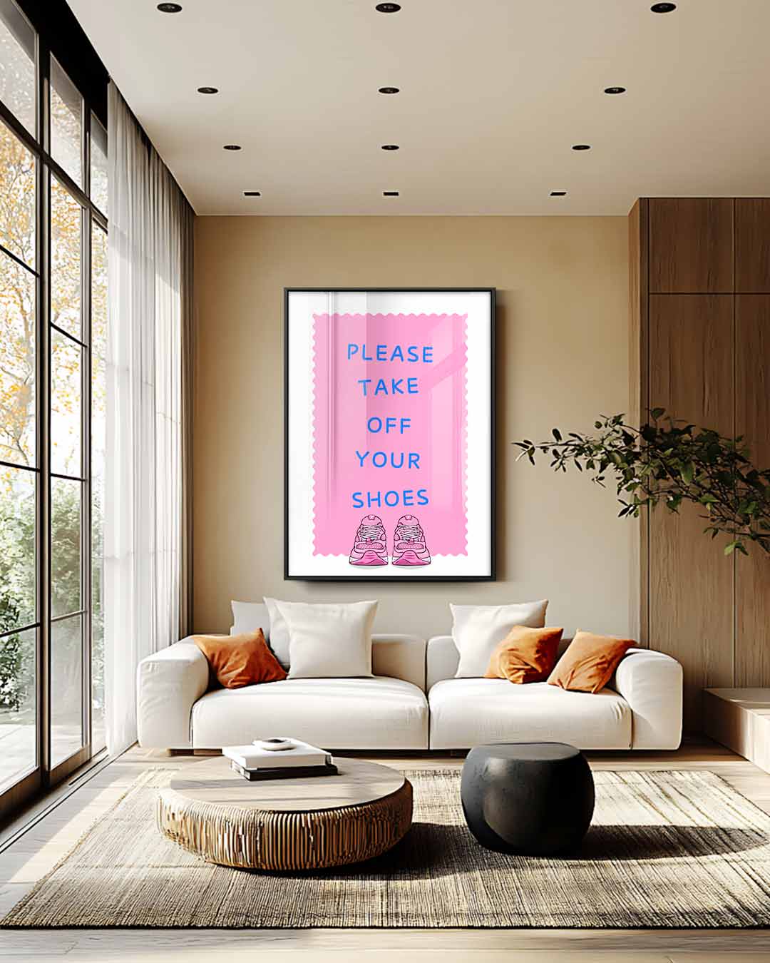 Welkomstposter met Sneakers Kunstwerk-canvas-dibond-plexiglas-wanddecoratie-WallArtistic
