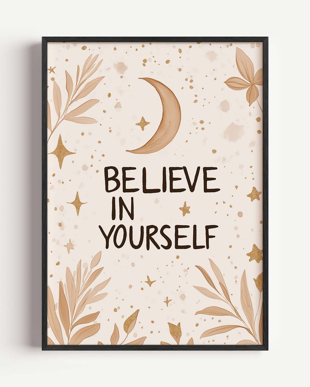 Motiverende Maan en Sterren Poster-WallArtistic