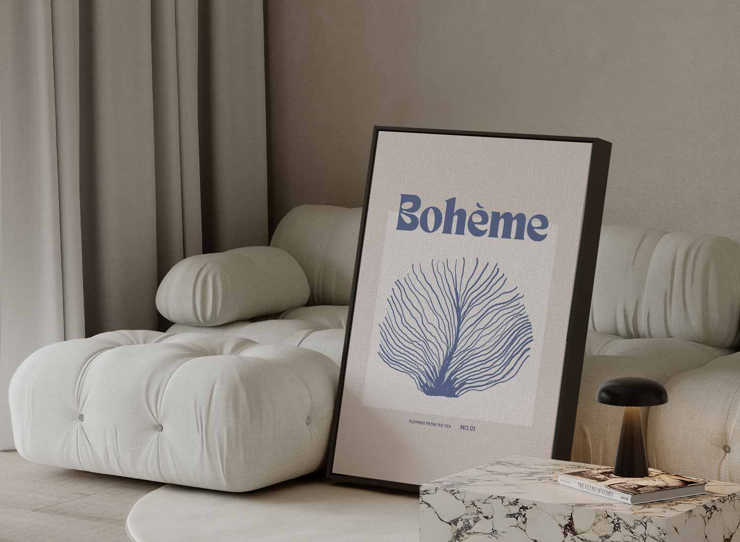 Bohème Flowers from the Sea No.01 Kunstwerk-canvas-dibond-plexiglas-wanddecoratie-WallArtistic