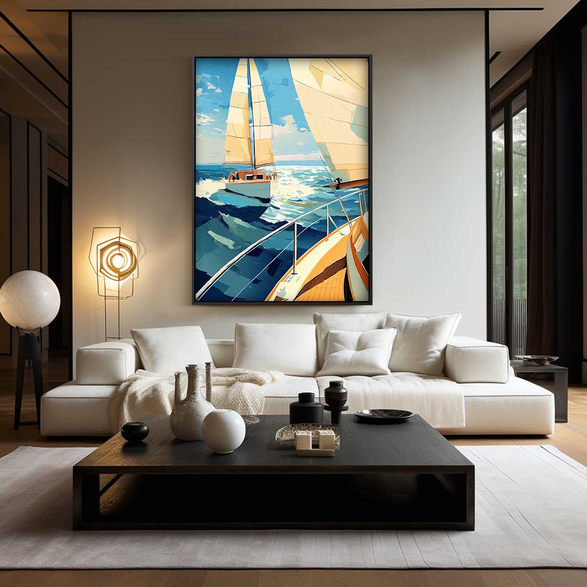 Zeilavontuur op Zee Kunstwerk-canvas-dibond-plexiglas-wanddecoratie-WallArtistic