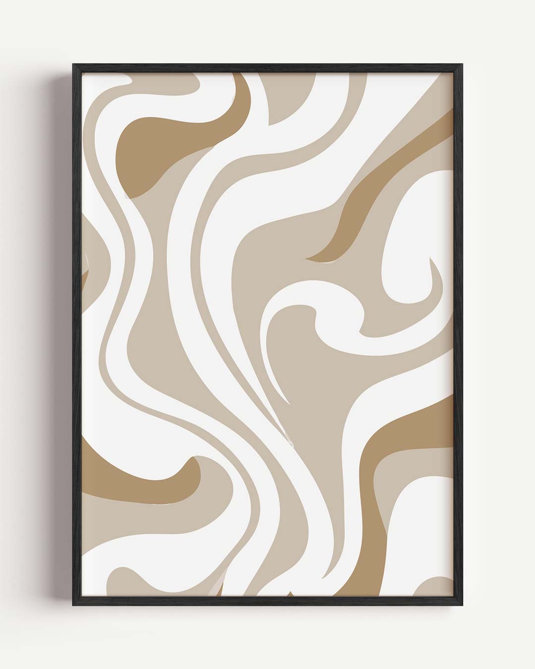 Beige Golven Abstract Poster-WallArtistic
