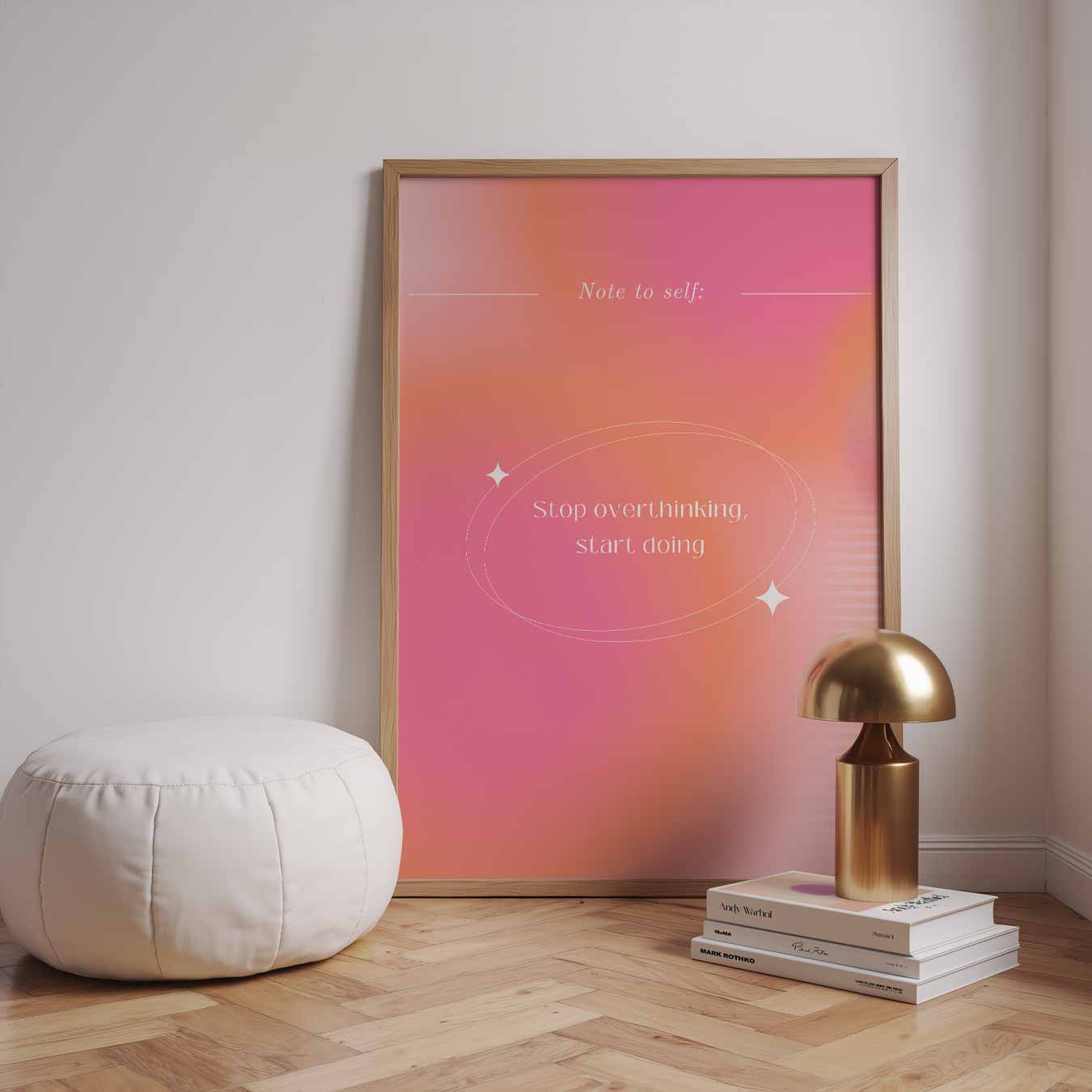 Inspirerende Motivatie poster "Stop Overthinking"