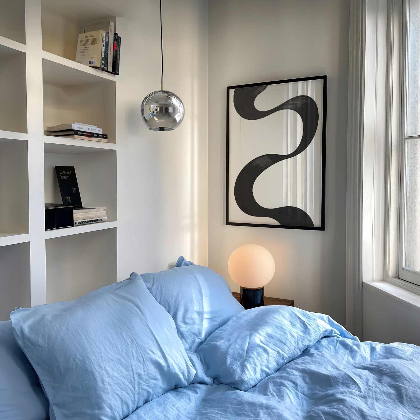 Elegante Zwarte Golven Poster-WallArtistic