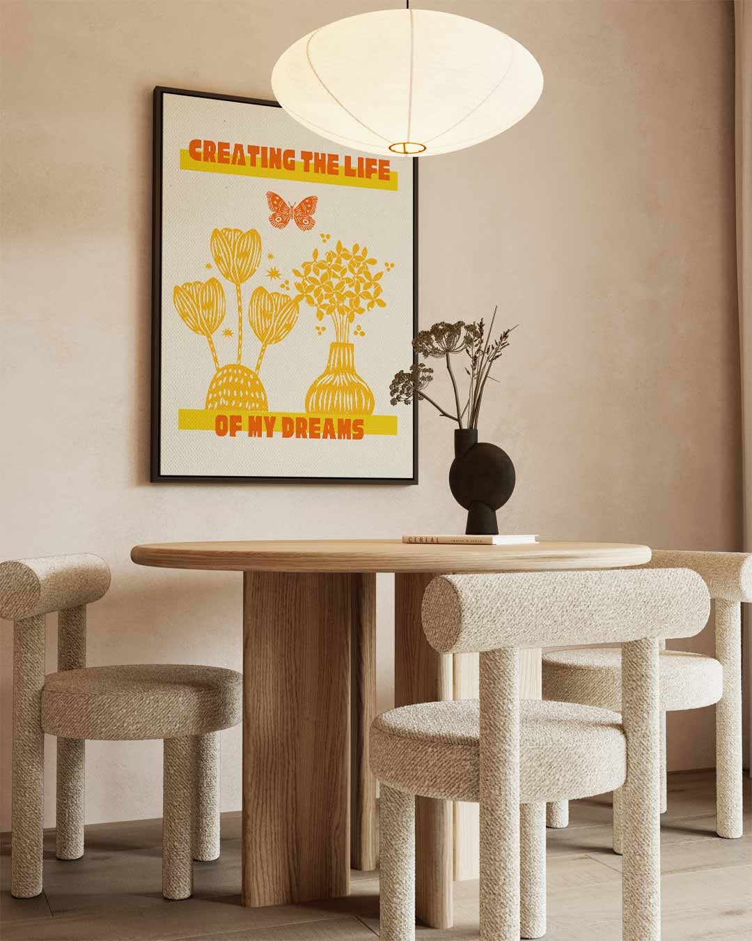 Bloemen en Vlinders Dromen Kunstwerk-canvas-dibond-plexiglas-wanddecoratie-WallArtistic