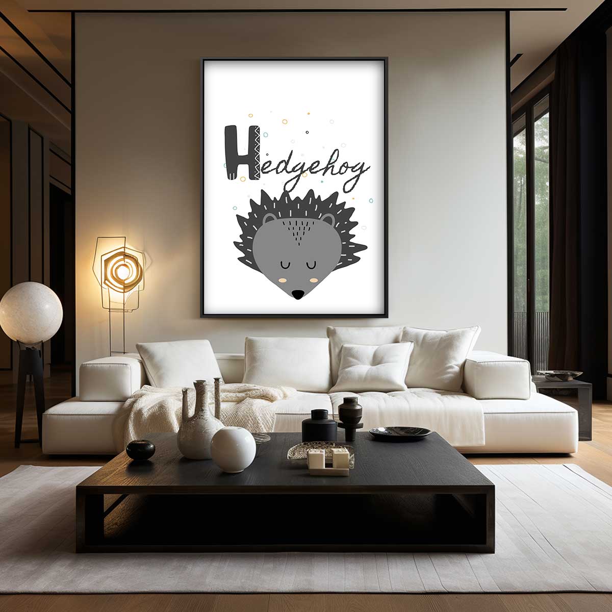 Slapend Egel Portret Kunstwerk-canvas-dibond-plexiglas-wanddecoratie-WallArtistic