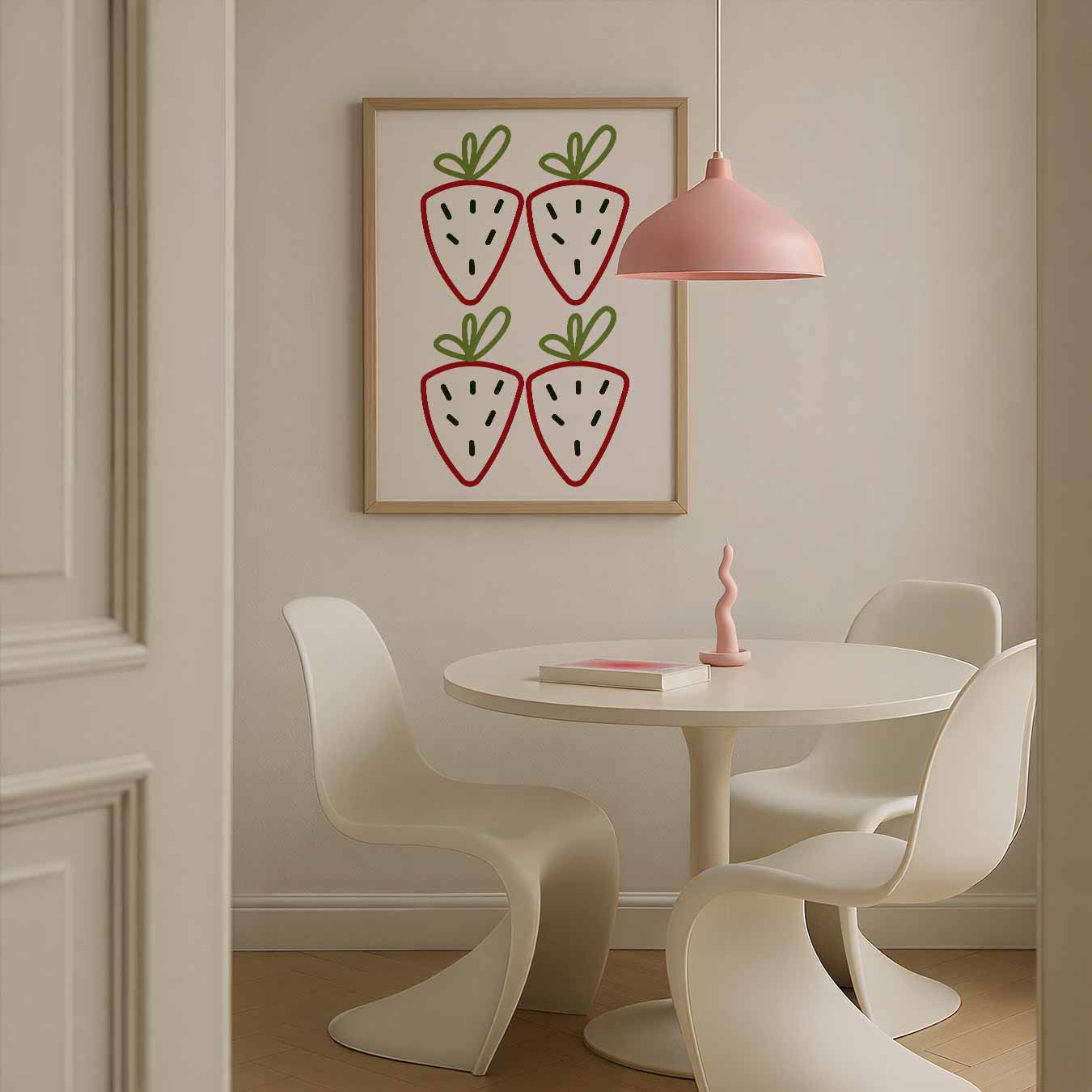 Vrolijke Aardbei Illustratie Poster-WallArtistic