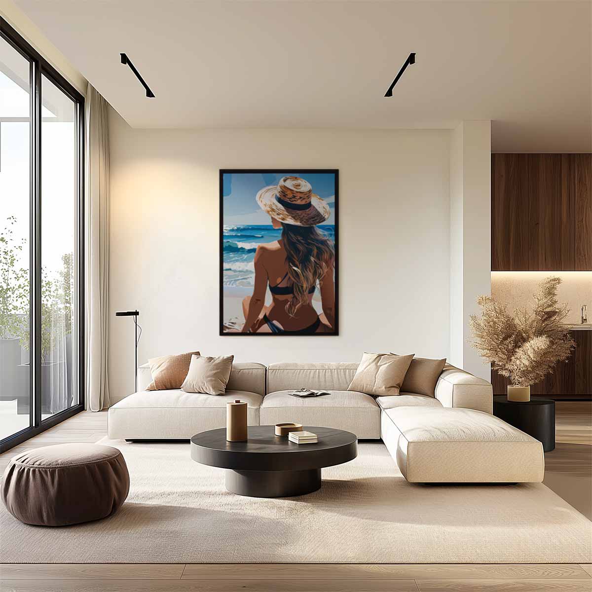 Zomers Stranduitzicht Kunstwerk-canvas-dibond-plexiglas-wanddecoratie-WallArtistic