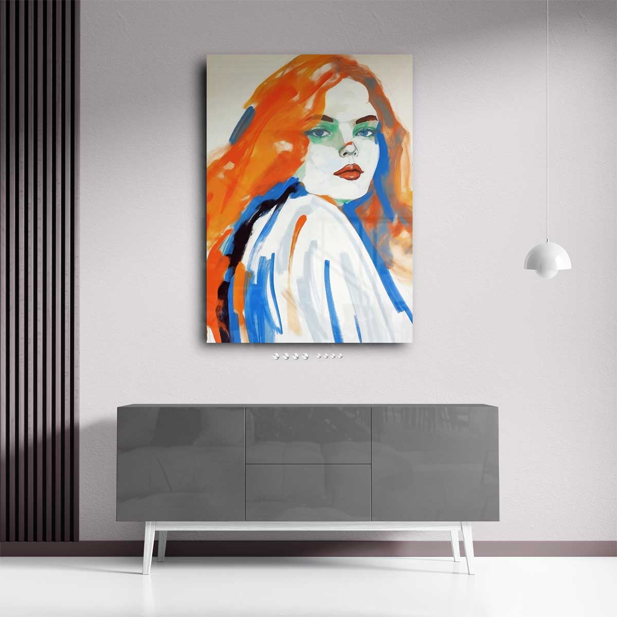 Dromerige Tinten: Vrouw in Kleur Kunstwerk-canvas-dibond-plexiglas-wanddecoratie-WallArtistic