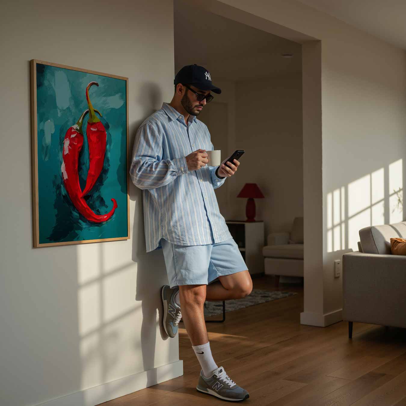 Pittige Paprika Kunstposter-WallArtistic