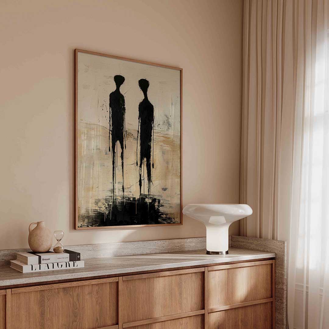 Twee zwarte figuren Poster