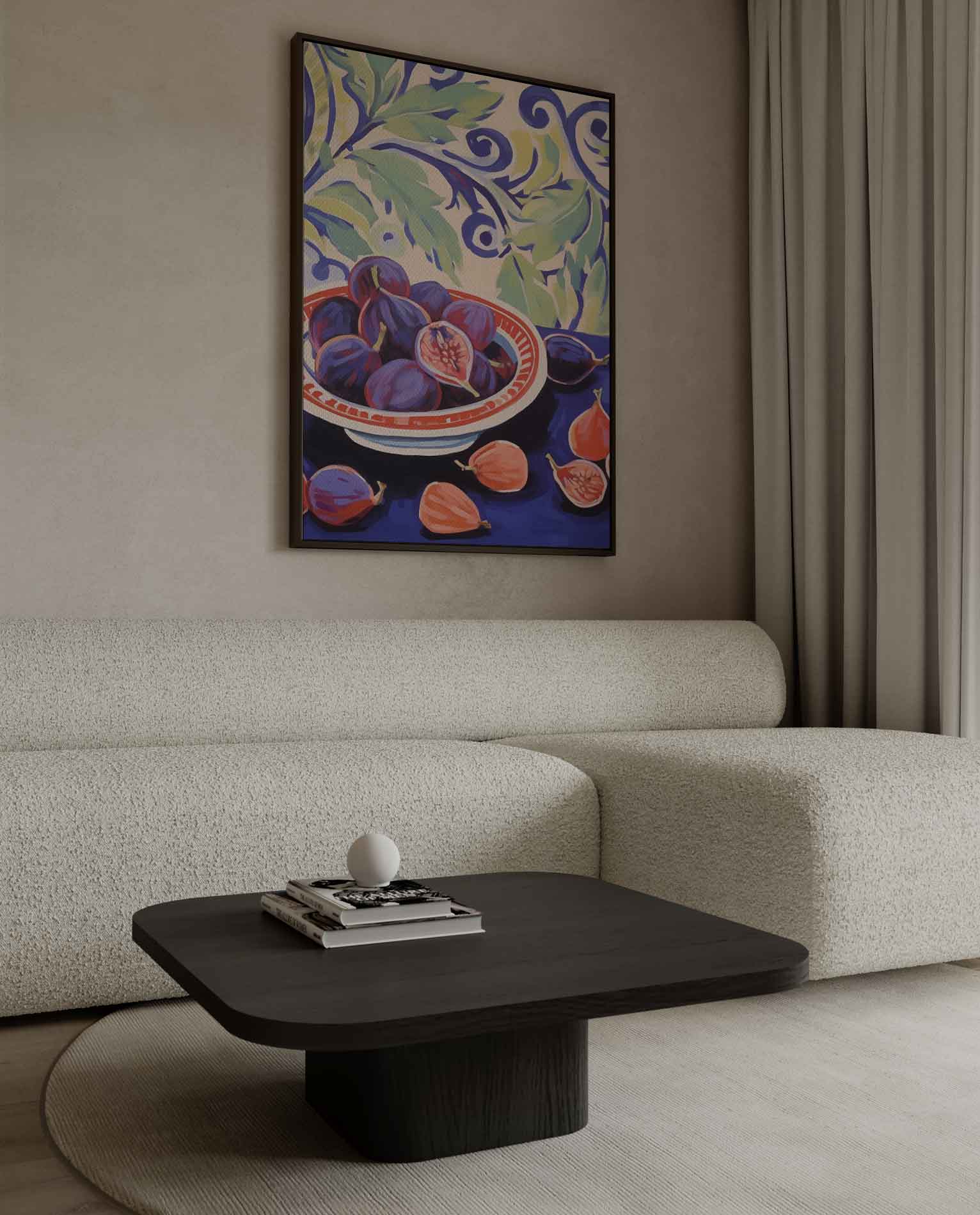Kleurrijk Stilleven met Vijgen Kunstwerk-canvas-dibond-plexiglas-wanddecoratie-WallArtistic