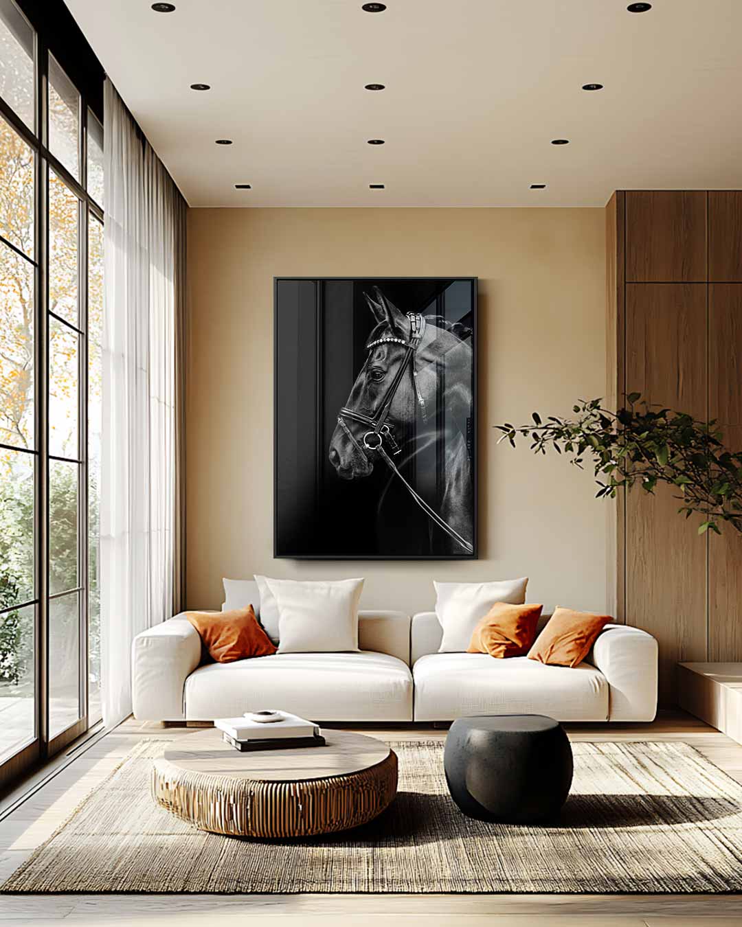 Elegante Paardenportret Fotografie Kunstwerk-canvas-dibond-plexiglas-wanddecoratie-WallArtistic
