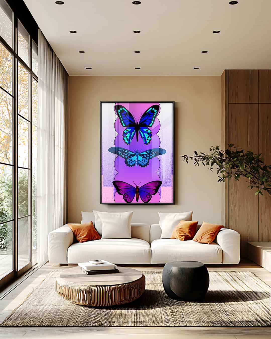Vlinders in Speelse Kleuren Kunstwerk-canvas-dibond-plexiglas-wanddecoratie-WallArtistic