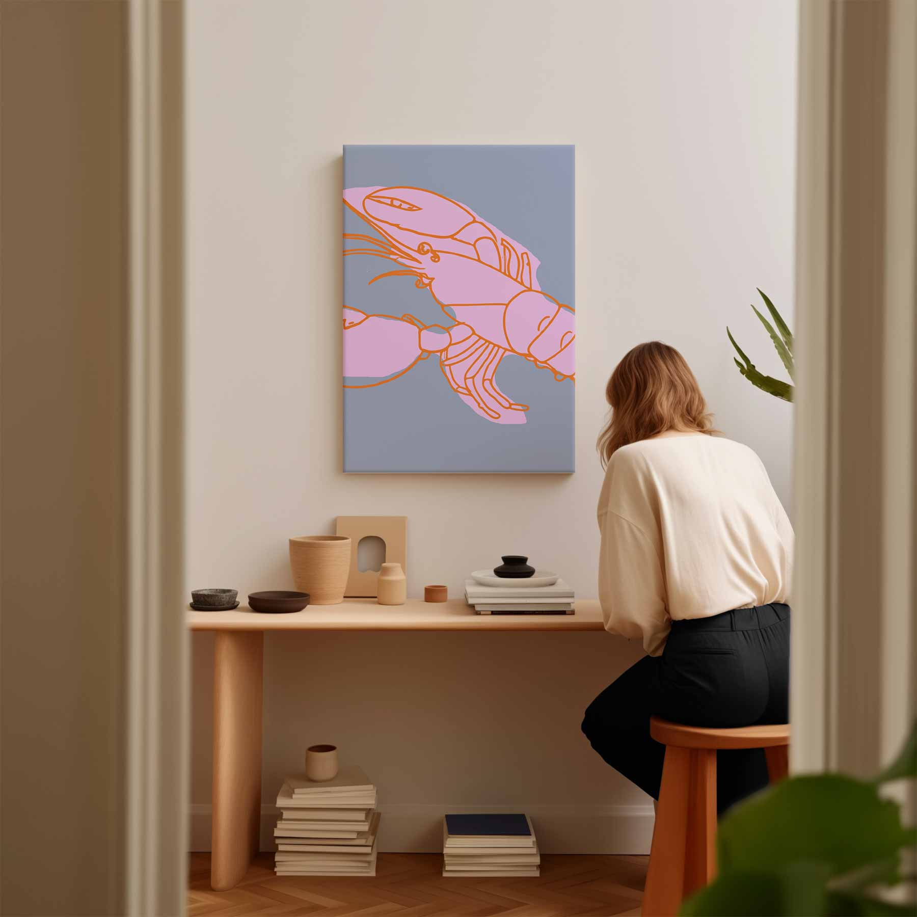 Kleurrijke Krabillustratie Kunstwerk-canvas-dibond-plexiglas-wanddecoratie-WallArtistic