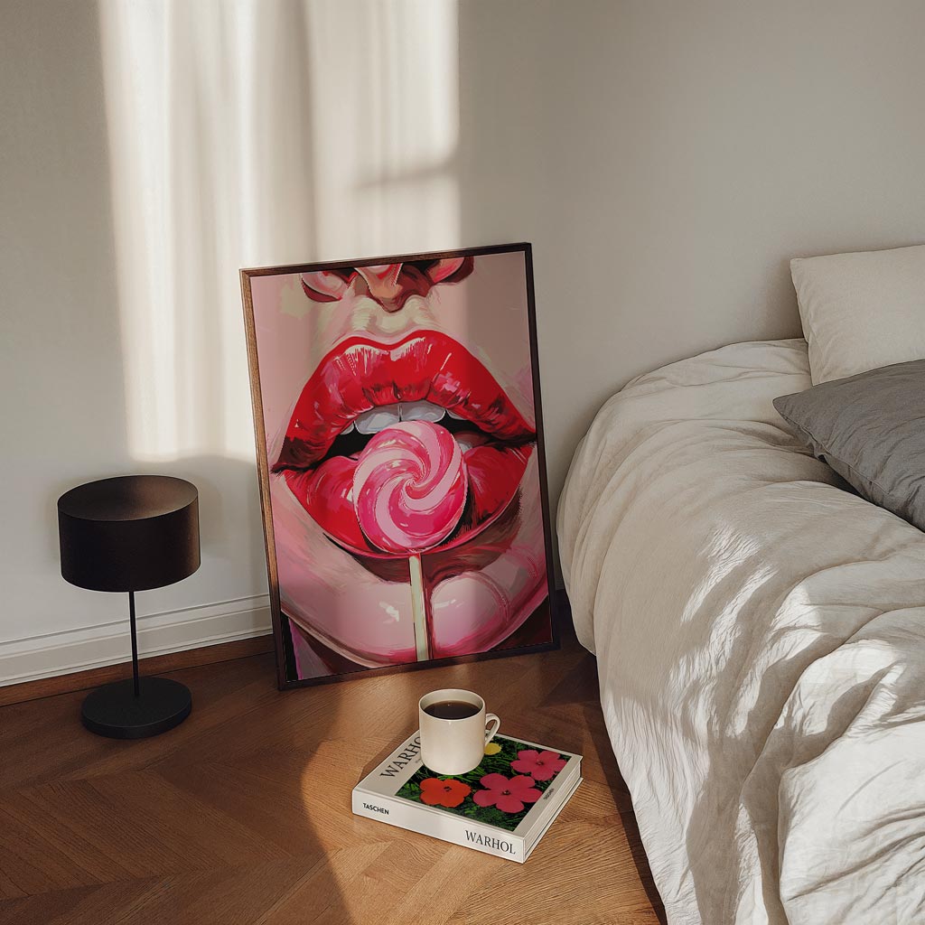 Pop Art Lippen met Lolly Poster