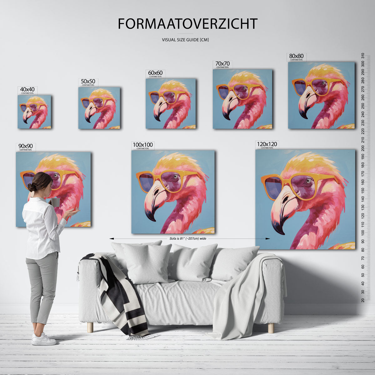 Flamingo met zonnebril Poster