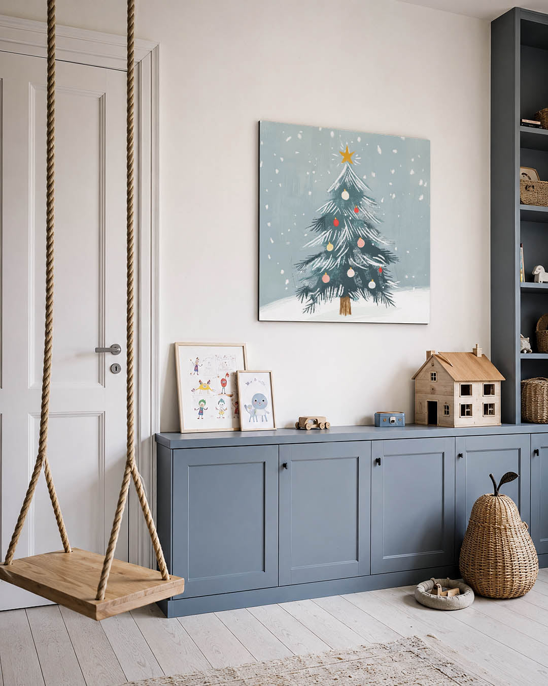 Feestelijke kerstboom illustratie Kunstwerk
