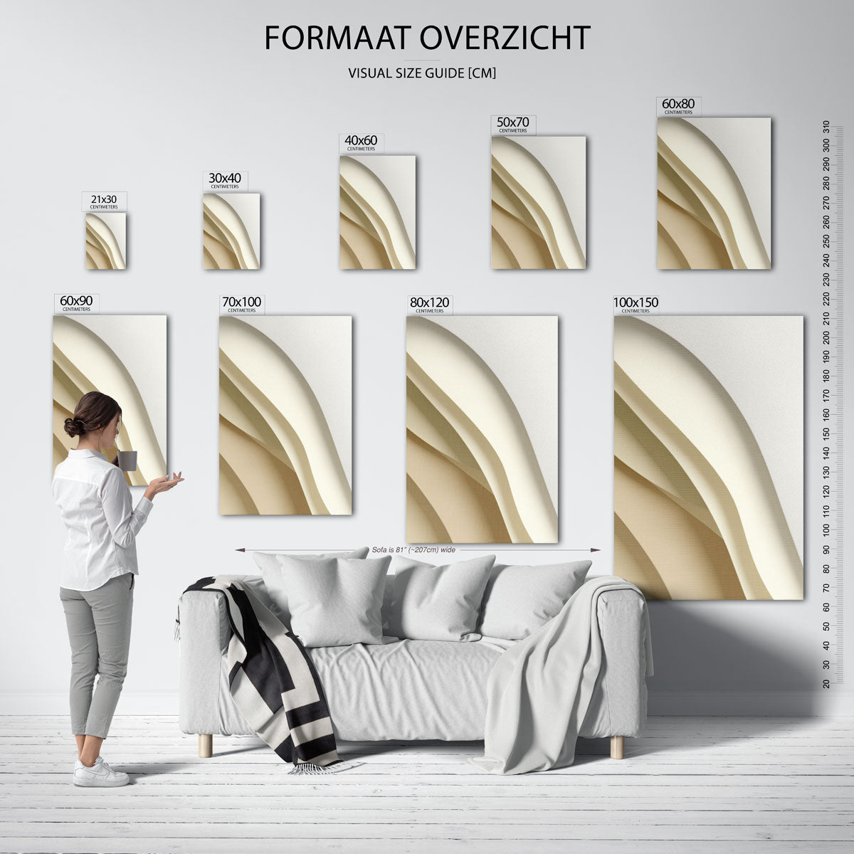Golvende beige vormen Poster