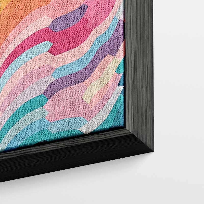 Kleurrijke Golven Kunstwerk-canvas-dibond-plexiglas-wanddecoratie-WallArtistic
