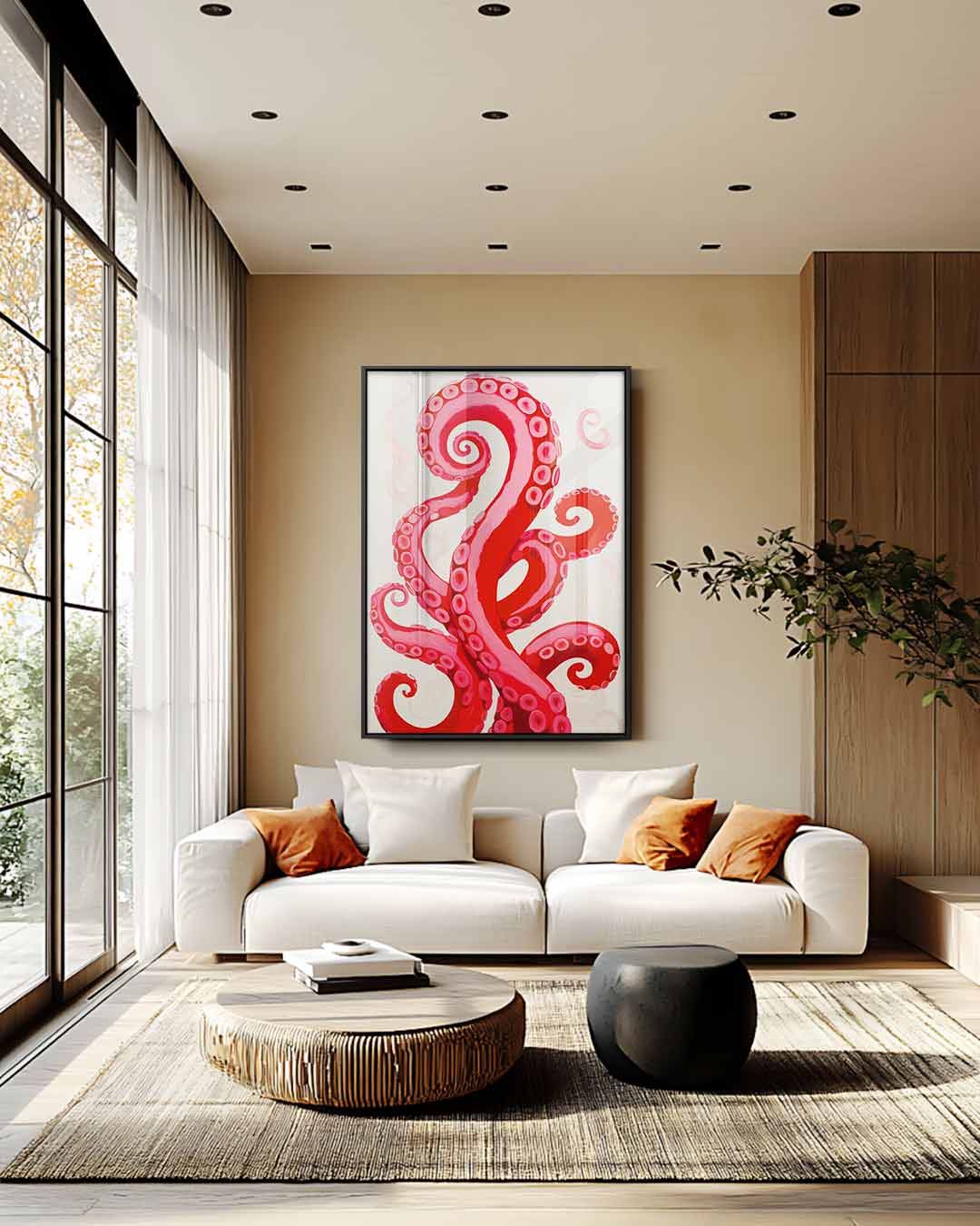 Dansende Tentakels Kunstwerk-canvas-dibond-plexiglas-wanddecoratie-WallArtistic