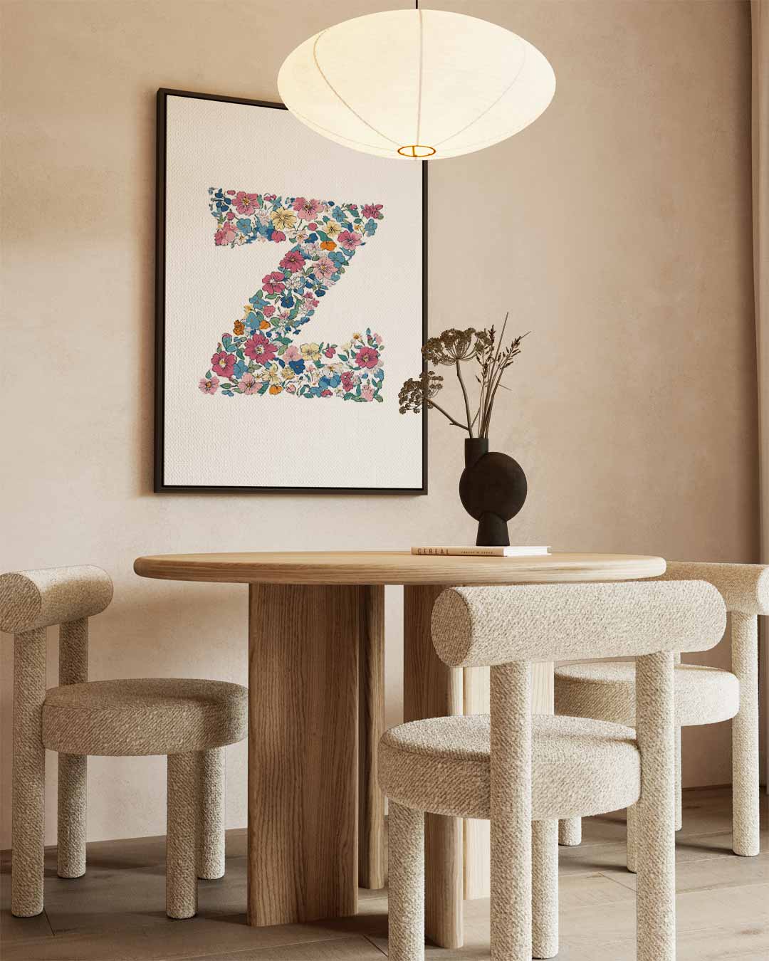Bloemenletter Z Kunstwerk-canvas-dibond-plexiglas-wanddecoratie-WallArtistic
